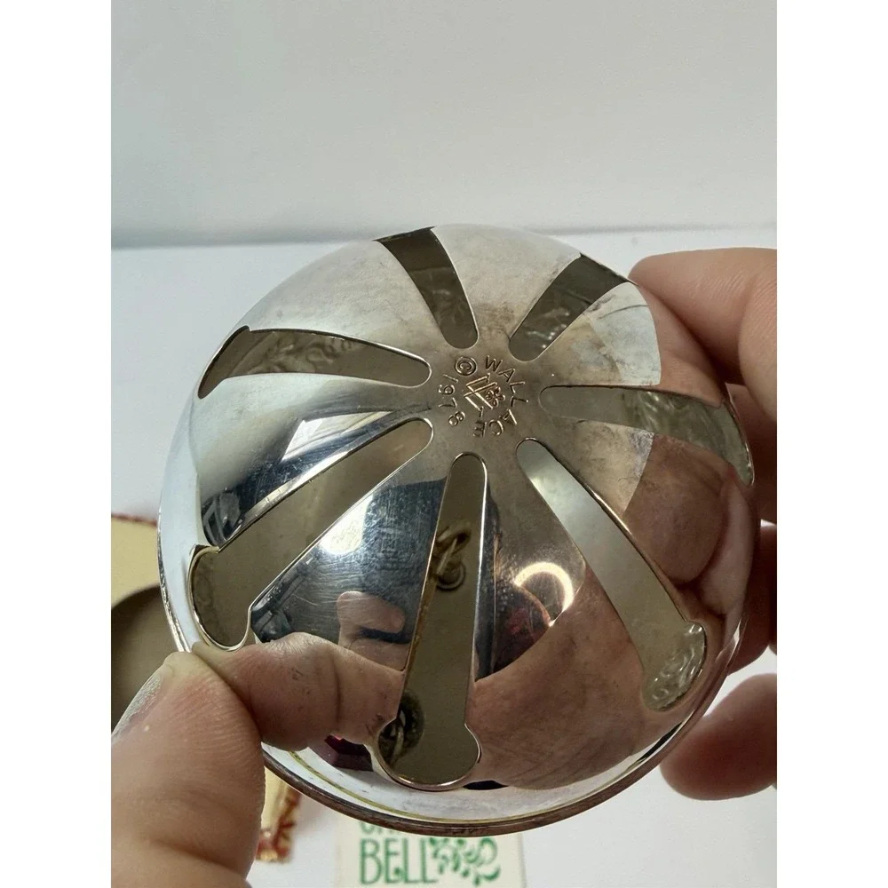 Wallace Silverplated 1978 8th Edition Sleigh Bell Christmas Ornament